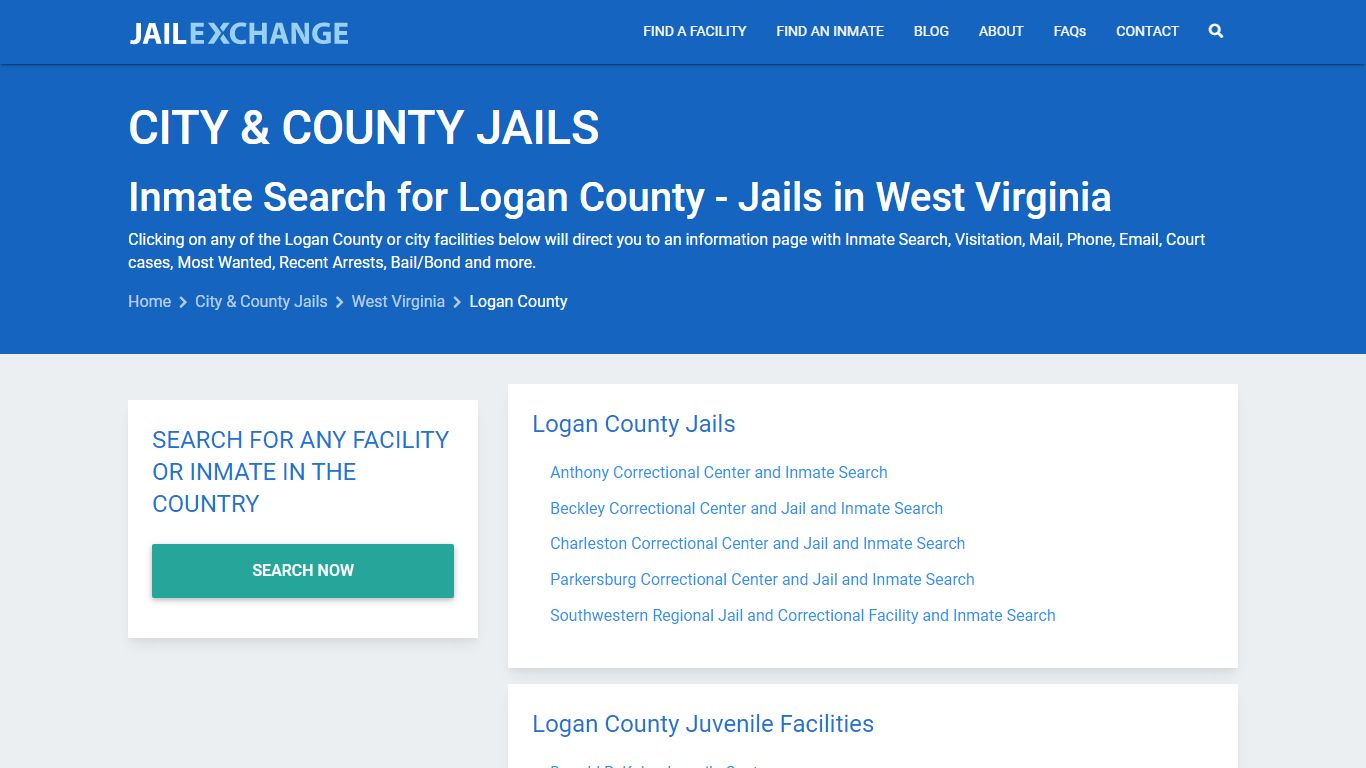Inmate Search for Logan County | Jails in West Virginia - Jail Exchange